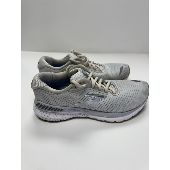 Brooks Adrenaline GTS 20 White Silver Running Shoes Women's Size 7 Medium B - Picture 2 of 10
